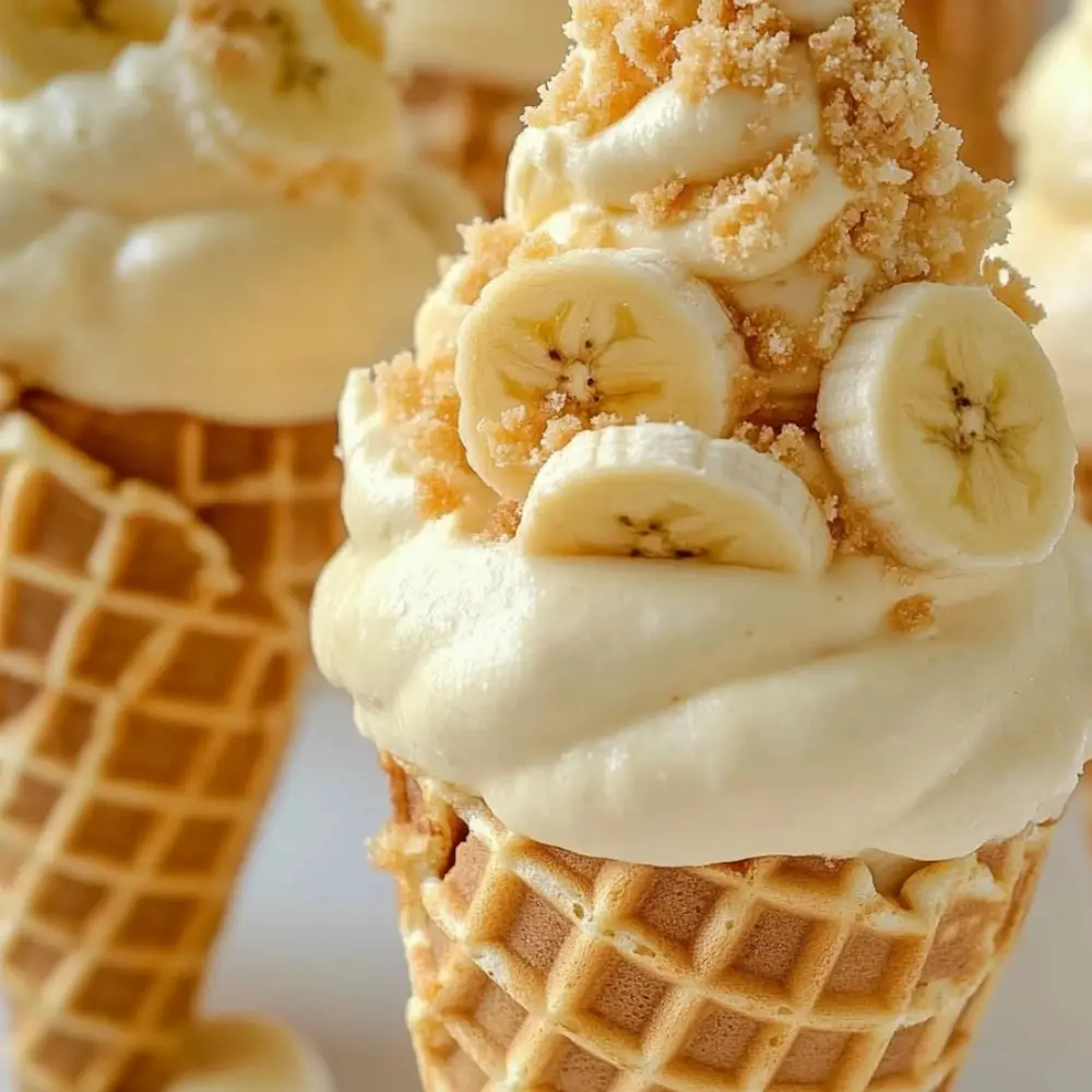 Banana Pudding Cheesecake Cones