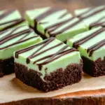 Irish Mint Brownies with Chocolate