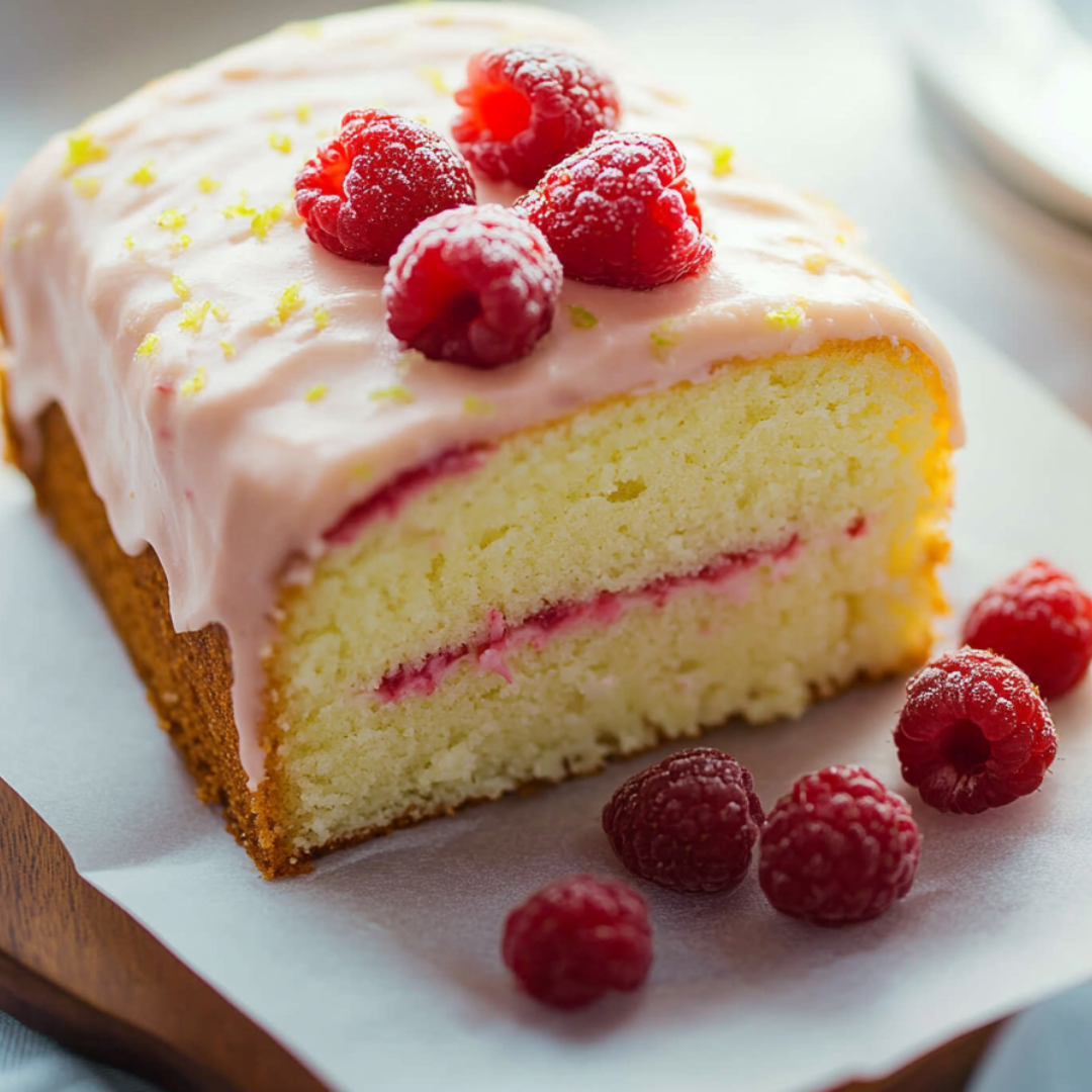 Raspberry Glazed Key Lime Cake