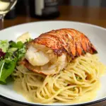 Lobster Tails and Garlic Pasta