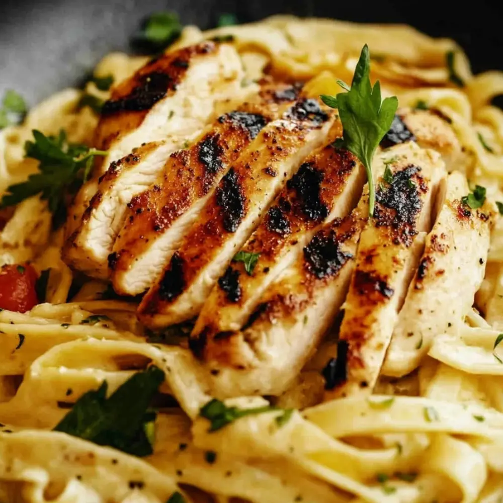 Grilled Chicken Fettuccine Alfredo