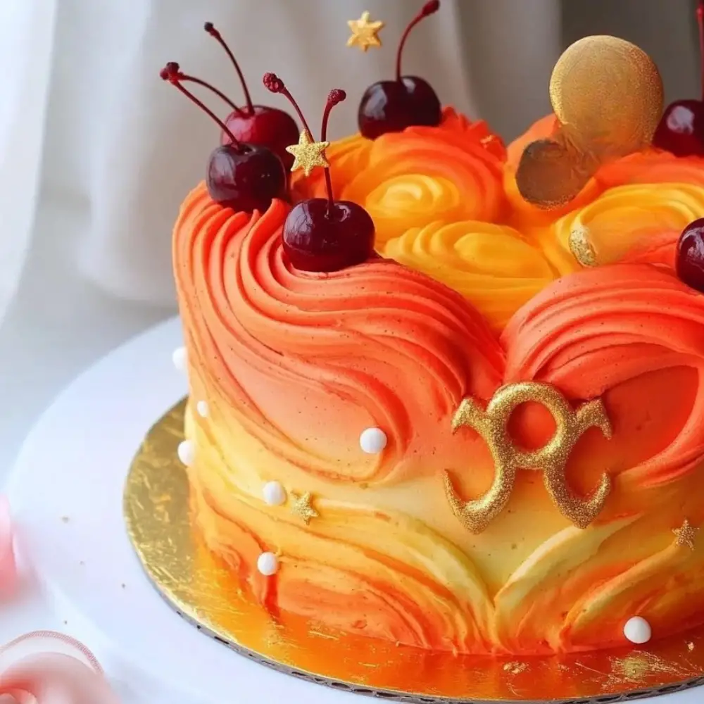 orange Cake Fondant Ombré Frosting