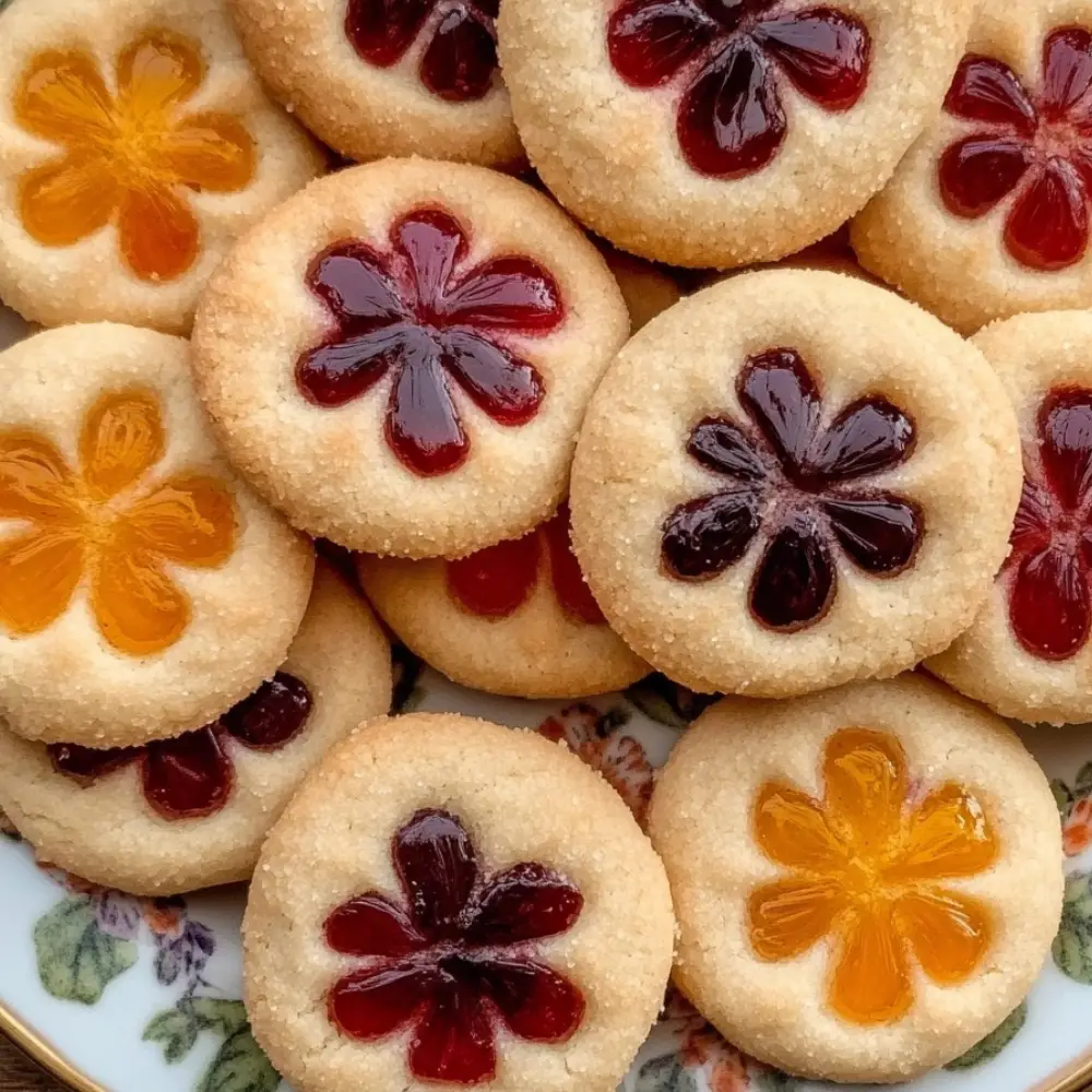 Flower Jam Thumbprint Cookies