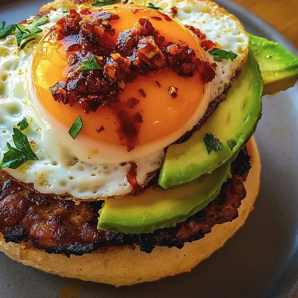 Spicy Sausage & Avocado Breakfast Muffin