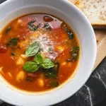 Italian Minestrone Soup with Parmesan