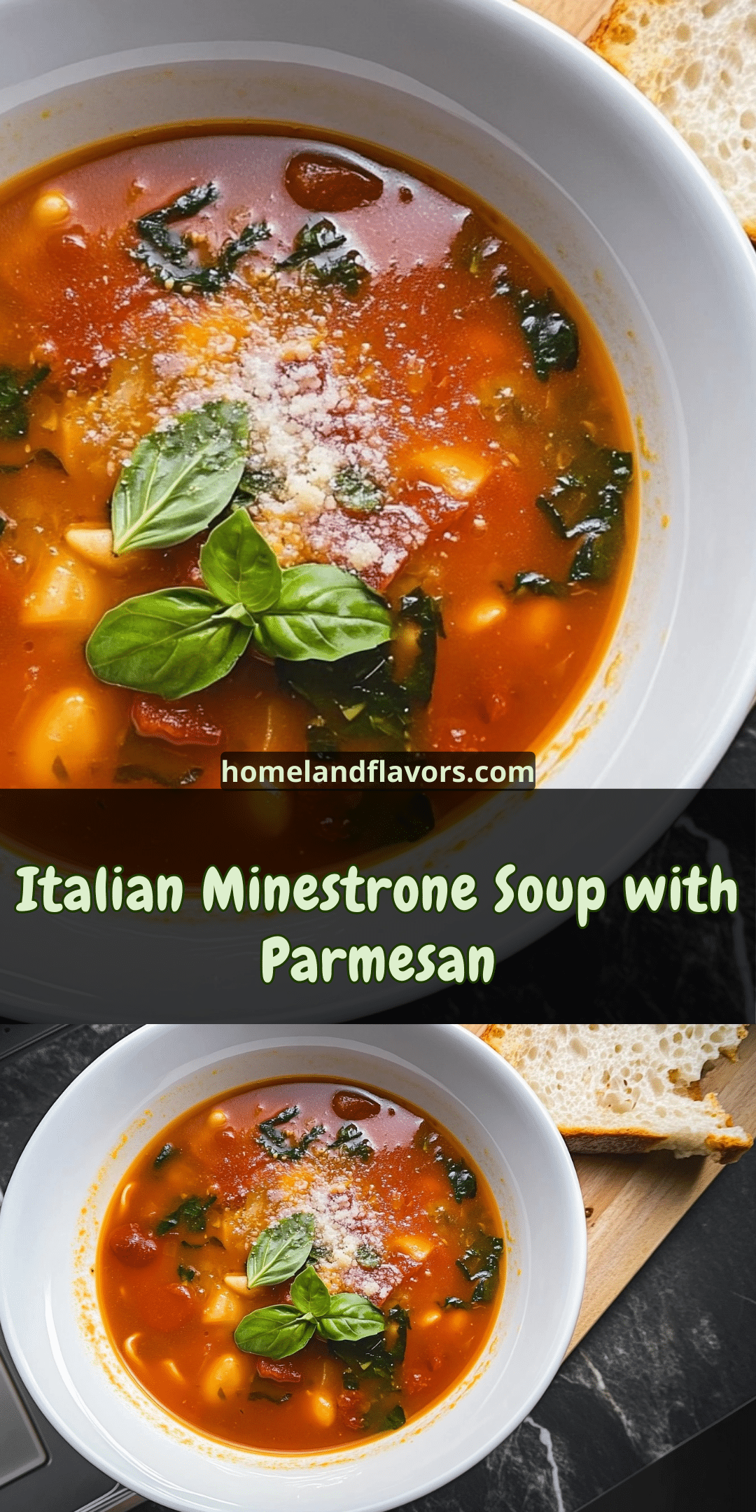 Italian Minestrone Soup with Parmesan